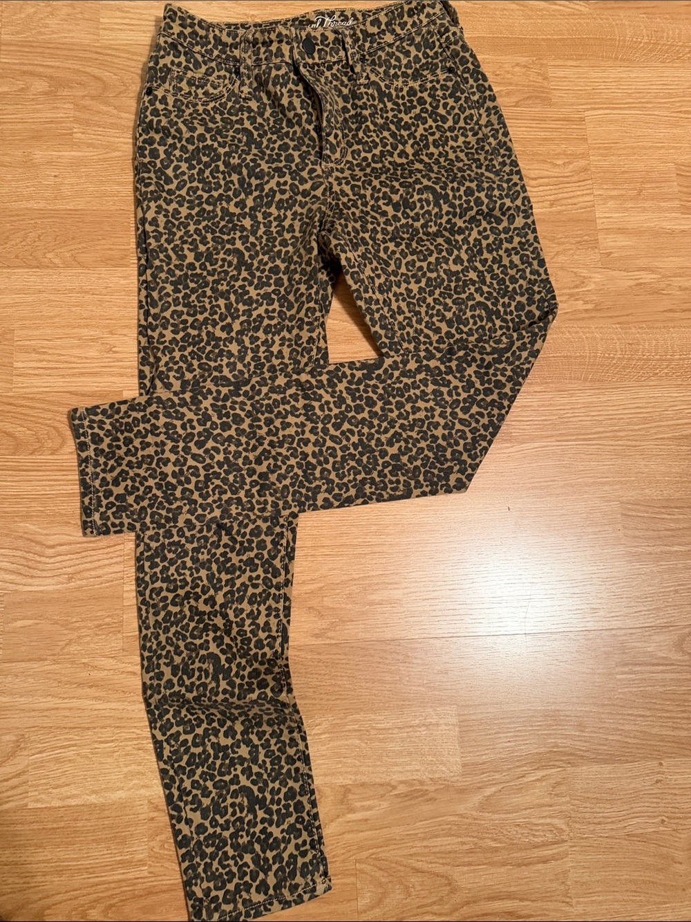 Universal Thread Leopard Print Skinny Jeans in Brown and Black